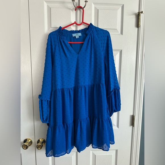 CeCe Blue Textured Dress - Picture 1 of 3